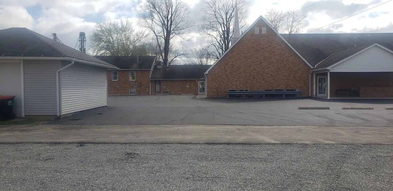 Finished asphalt parking lot at a church campus