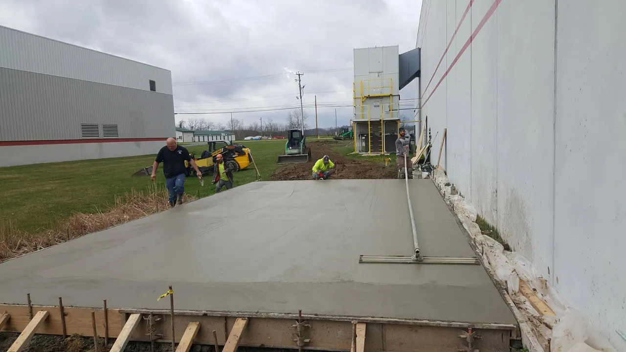 Poured concrete pad