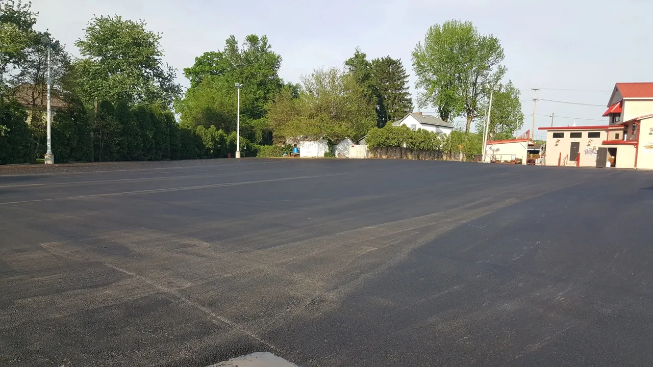Large finished commercial parking lot